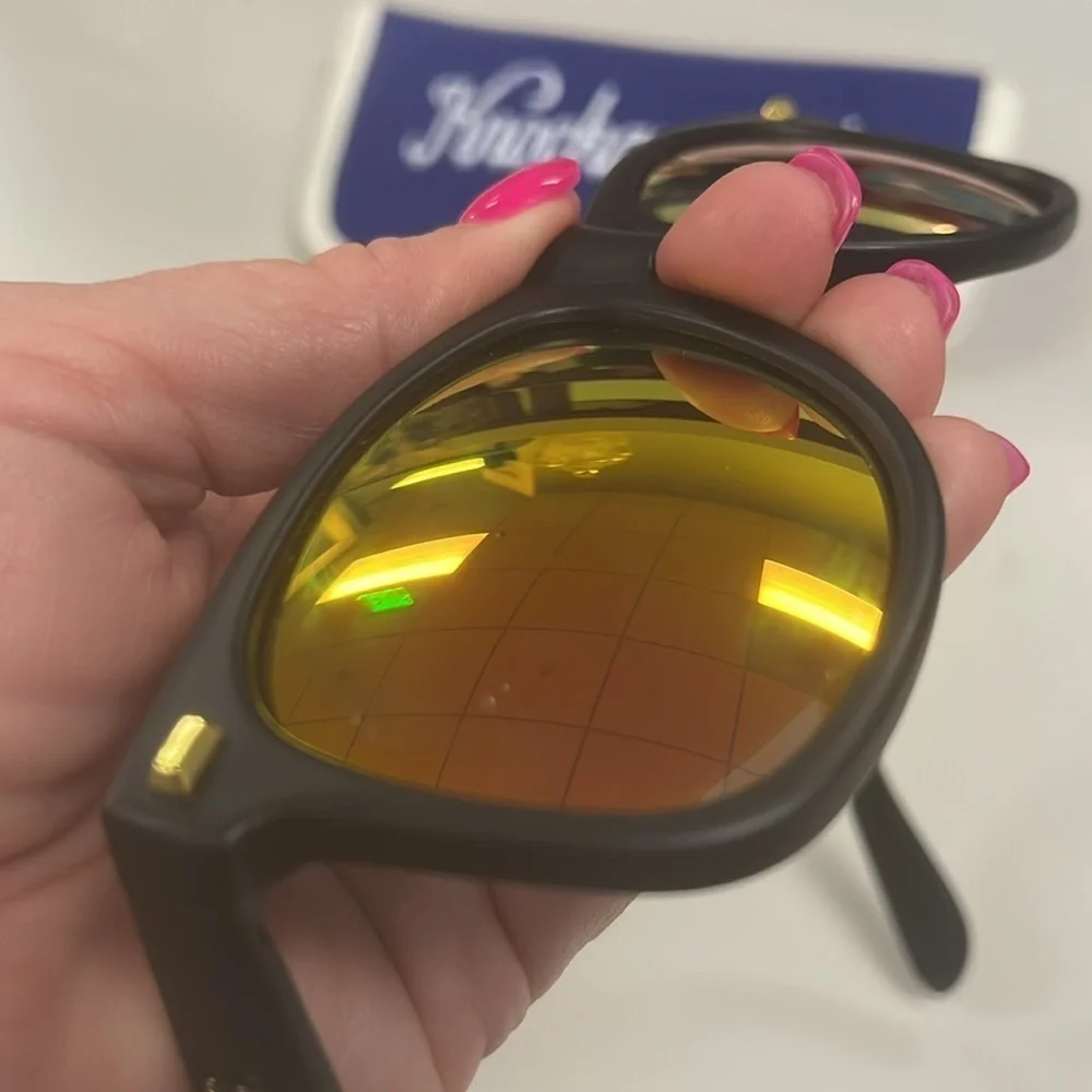 Knockaround Men’s Sunglasses w/ Matt Black Frame and Rose Gold Lenses, NWOT